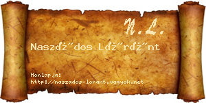 Naszádos Lóránt névjegykártya